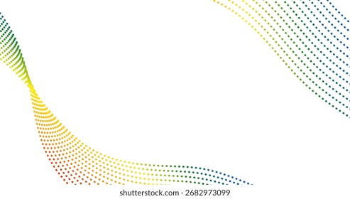 Colorful Gradient Curve Dot Lines on Copy Space background