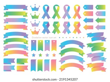 Colorful gradient decorative icon set