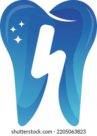 Colorful gradient Dental logo with creative shapes, stripes and geometric design. 
Vector Illustration with dentists.