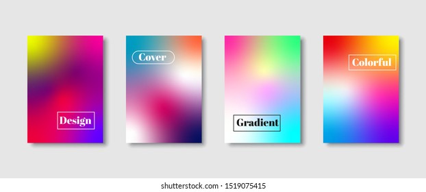 Colorful gradient design covers background. Set of poster for template business website and social media advertising. Abstract minimal style. Vector EPS 10