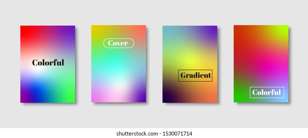 Colorful gradient design covers background. Set of poster for template business website and social media advertising. Abstract minimal style. Vector EPS 10