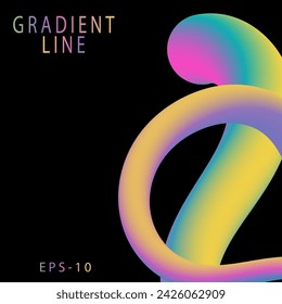 The colorful gradient design creates the illusion of volume. A dynamic form of color mixing. Liquid Art for design