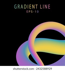 El colorido diseño de gradiente crea la ilusión de volumen. Una forma dinámica de mezcla de colores. Arte líquido para el diseño