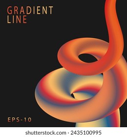 The colorful gradient design creates the illusion of volume. A dynamic form of color mixing. Liquid Art for design