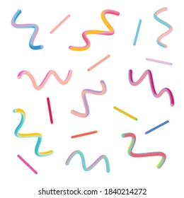 Colorful Gradient Doodle Lines Vector Art