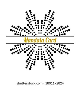 Gradiente colorido salpicado por la mitad de la carta de bienvenida de flores. Plantilla de invitación con medio tono ornamental Mandala. Postal floral Lotus, afiche, volante. Ilustración vectorial.   