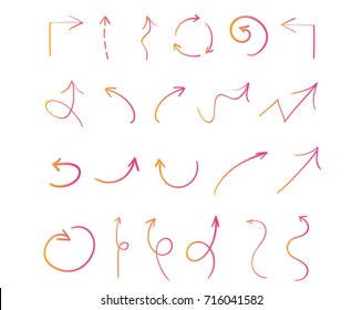 The Colorful gradient drawing arrow collection