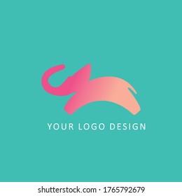 Colorful Gradient Elephant Logo Vector Template| Elephant Icon Logo design