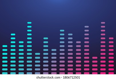 Colorful gradient equalizer on a dark background. Vector illustration. EPS 10