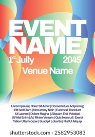 Colorful Gradient Event Poster Template. abstract gradient background event poster template vector illustration.