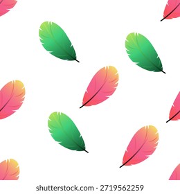 Colorful gradient feather seamless pattern