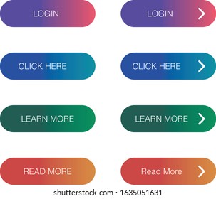colorful gradient flat website buttons