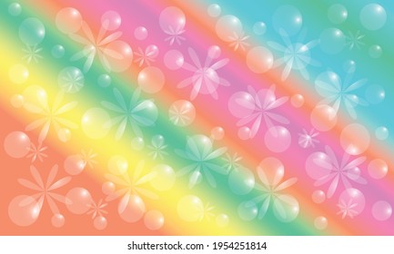 colorful  gradient  with flower and bubble background vector eps.10