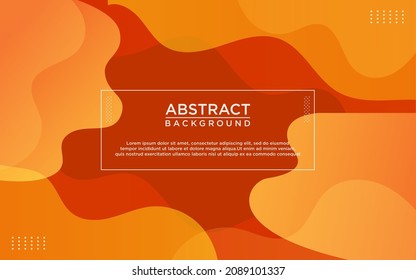 Colorful Gradient Fluid Liquid Dynamic Shape Background Orange and yellow vector. Fluid gradient elements.