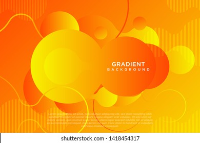 Colorful Gradient Fluid Liquid Geometric Dynamic Shape Background Orange and yellow vector. Fluid gradient elements for minimal banner, logo, social post.