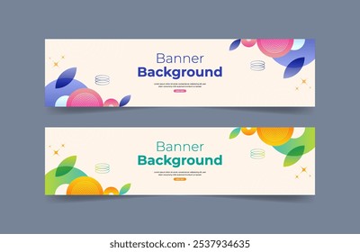 Colorful gradient fluid wave banner design