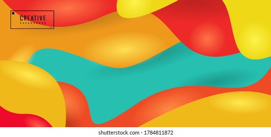 Colorful gradient fluid wave design background vector