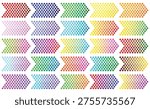 Colorful Gradient Forward Direction Arrow Symbol with Dot Pattern