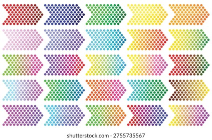 Colorful Gradient Forward Direction Arrow Symbol with Dot Pattern