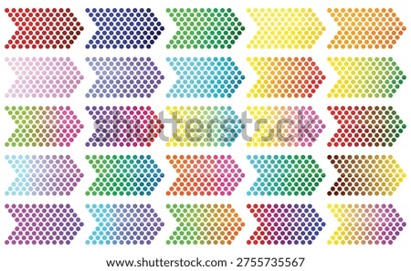 Colorful Gradient Forward Direction Arrow Symbol with Dot Pattern