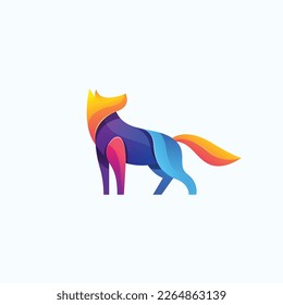 Its a colorful gradient fox logo template. If you want this design or want this related any branding logo color plate, please contact me.