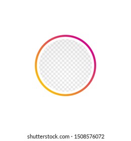 Colorful gradient frame for photo. Social media Instagram icon avatar stories user.