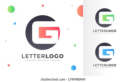 Colorful Gradient G Letter Logo Rounded Circle Logo Design Template for Property, restaurant, Health, shop, tech and all Kinds Company Business. Vector Template 