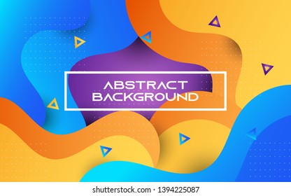 Colorful Gradient geometric background. Fluid shapes composition