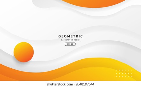 Colorful gradient geometric background. Fluid gradient shapes composition. Abstract dynamic shapes composition design. Vector Illustration. white and yellow