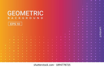 Fondo geométrico de gradiente colorido con patrón de medio tono. Perfecto para folletos de cuadernos, libros de texto, papel de cuaderno, libro, plantilla de revista.