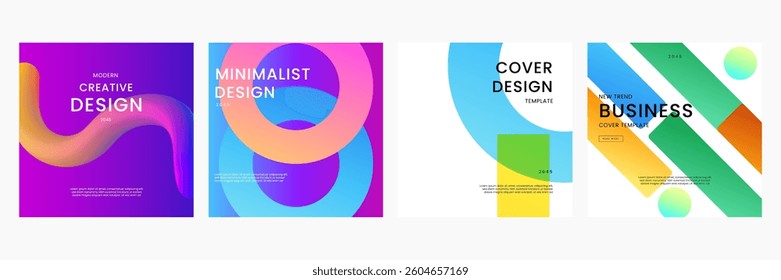 Colorful Gradient Geometric Shapes Background. Ideal for Post, Background, Banner, Ad, Promo, Invitation, Etc