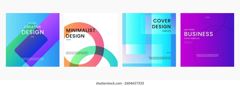 Colorful Gradient Geometric Shapes Background. Ideal for Post, Background, Banner, Ad, Promo, Invitation, Etc