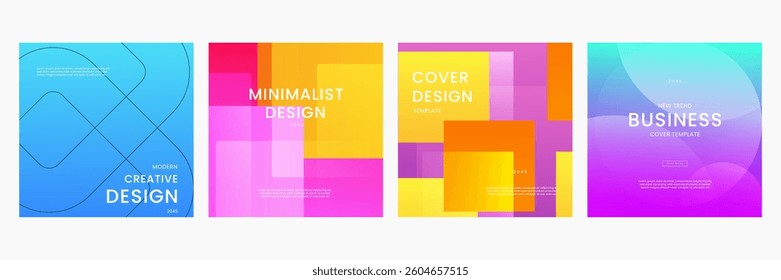 Colorful Gradient Geometric Shapes Background. Ideal for Post, Background, Banner, Ad, Promo, Invitation, Etc