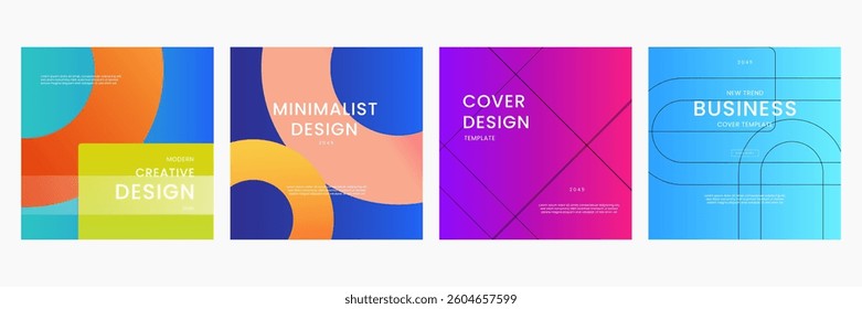 Colorful Gradient Geometric Shapes Background. Ideal for Post, Background, Banner, Ad, Promo, Invitation, Etc