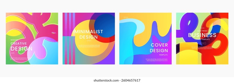 Colorful Gradient Geometric Shapes Background. Ideal for Post, Background, Banner, Ad, Promo, Invitation, Etc