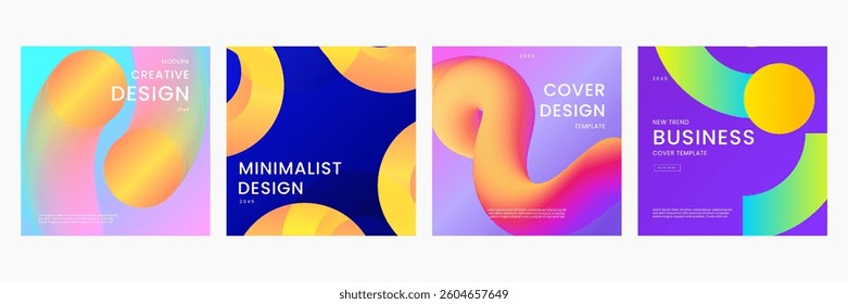 Colorful Gradient Geometric Shapes Background. Ideal for Post, Background, Banner, Ad, Promo, Invitation, Etc
