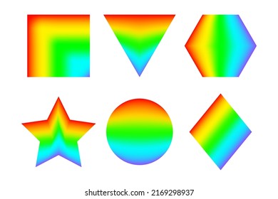 Formas geométricas de gradiente coloridas, ilustración vectorial aislada.