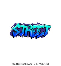 Colorful gradient graffiti lettering: Street. Vector illustration isolated.