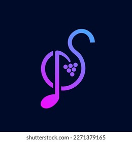 Colorful Gradient Grape Entertainment Music or DJ Logo with Modern Design