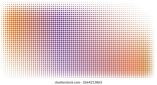 Fondo de semitono degradado colorido de puntos púrpura a naranja en patrón Abstractas