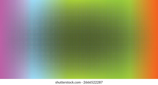 Colorful Gradient Halftone Pattern with Pixelated Design and Vibrant Tones