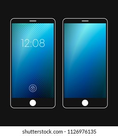 Colorful gradient with Halftone style for mobile lock and home screen. Mobile wallpaper. Vector illustration design.