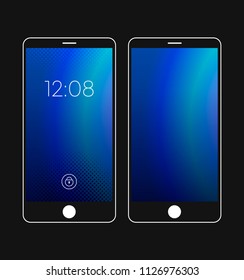 Colorful gradient with Halftone style for mobile lock and home screen. Mobile wallpaper. Vector illustration design.