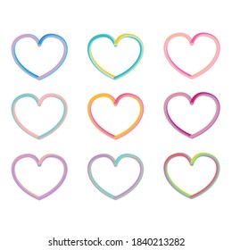 Colorful Gradient Heart Loops Vector