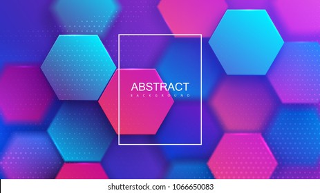 Colorful gradient hexagonal tiles  Abstract modern background  Vector illustration  Creative 3d cover for branding design  Puzzle concept  Mosaic textured surface