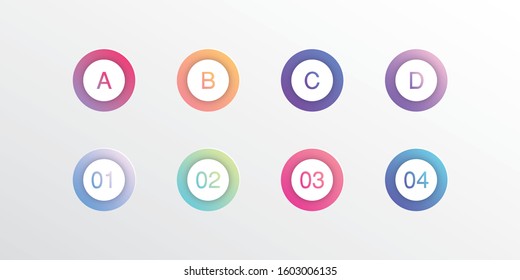 Colorful Gradient Icon Presentation Number and Alphabet