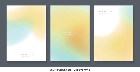 Colorful gradient illustration template set