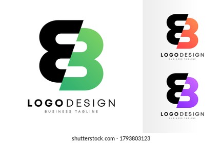 Colorful gradient initial  B letter logo design vector template for your company business
