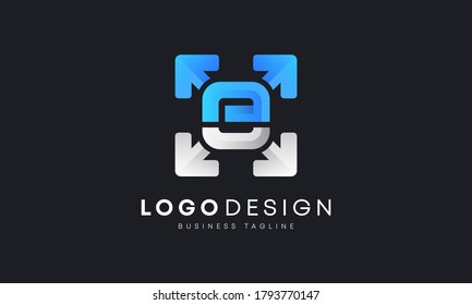 Colorful gradient initial E letter logo for your professional company business vector illustrations  