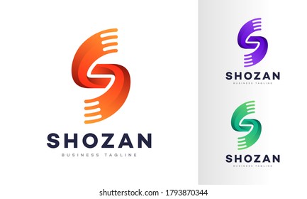 Colorful gradient initial S letter logo design vector template for your company business